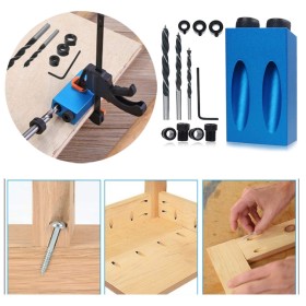 DIY Woodworking Pocket Hole Jig Set, 15° Angle Drilling