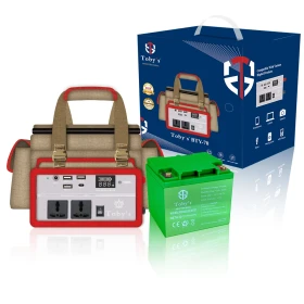 Toby’s BTY-70 55,000mAh Rechargeable Power Station with 500W Inverter, Mini Lamp & COB Light – Perfect for Camping & Outdoor Use