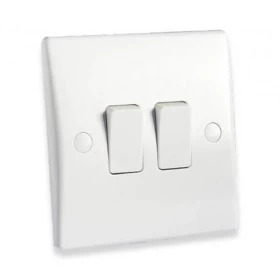 10a 2 gang 2 way switch White HB VK0204
