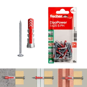 قابس/برغي فيشر ديوباور 5 × 25 إس بي إتش كيه إن في