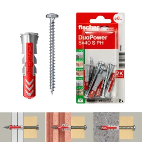 فيشر دو باور 8 × 40 S PH K NV قابس / برغي