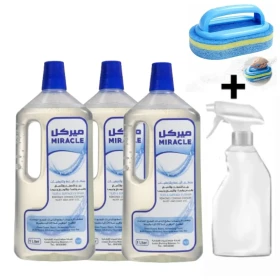 3PC Floor Cleaner Miracle + Spray Bottle + Hard Sponge