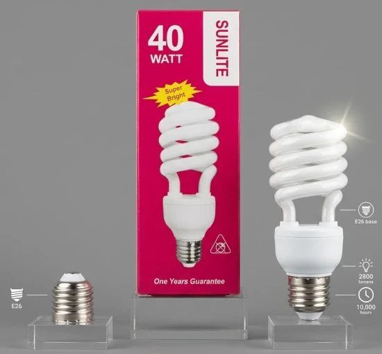 لمبة LED/CFL حلزونية فائقة الإضاءة SUNLITE قدرة 40W وقوة 2800 لومن
