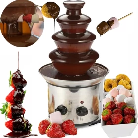 Chocolate Fountain Machine - Silver - 4 layers