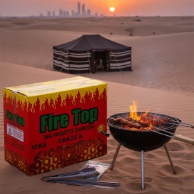 Fire Top BBQ Briquettes Long Hole Charcoal Black 10kg