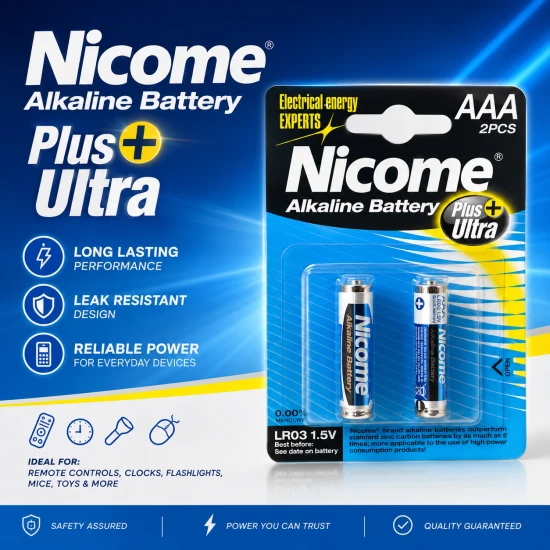 Nicome AAA Alkaline Batteries – Plus Ultra