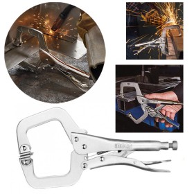 Welding pliers - Crescent 11" Locking C - Clamp with Swivel Pad Tips - Carded
