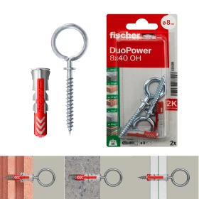 فيشر دوباور 8X40 OH K NV قابس مع خطاف العين 2 قطعة