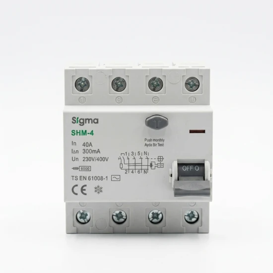 Sigma 4-Pole Residual Current Circuit Breaker (RCCB) 40A - 300mA | SHM-4