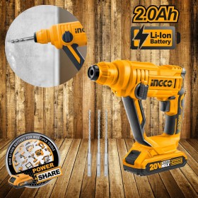INGCO Lithium-Ion Rotary Hammer Drill 20V  CRHLI1601-BC