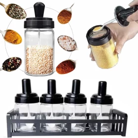 Spice Bottle With Spoon 4 Pcs Set
