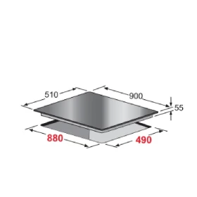 Vitroceramic Hob 90 cm -Built in