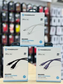 Powerology Braided USB-C To Lightning Data & Fast Charge Cable 2m