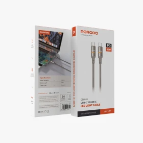Porodo 60W Type-C to Type-C Magnetic Braided Cable  PD-CBL0030-GY-C