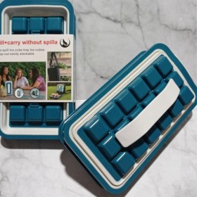 Portable Folding Summer Silicone Ice Cube Bottle Tray Mold with Removable Lid